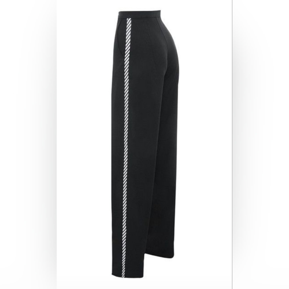 Mistress Rocks Black 'Charge' Trousers with Chevron Side Stripes ~ NWT - Picture 3 of 16
